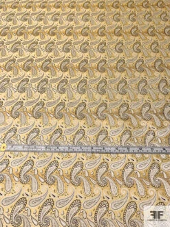 Paisley Silk Necktie Jacquard Brocade - Yellow / Black / Beige 16 Paisley Silk Necktie Jacquard Brocade - Yellow / Black / Beige -Fabrics And Fabrics Store 15810 5