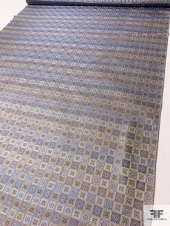 Mosaic Checkered Silk Necktie Jacquard Brocade - Antique Olive / Carolina Blue / Navy 16 Mosaic Checkered Silk Necktie Jacquard Brocade - Antique Olive / Carolina Blue / Navy -Fabrics And Fabrics Store 15812 6