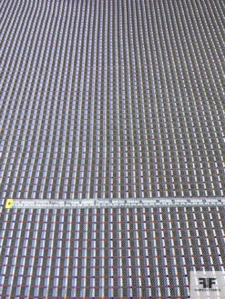 Timeless Grid Plaid Silk Necktie Jacquard Brocade - Grey / Black / Multicolor -Fabrics And Fabrics Store 15814 4