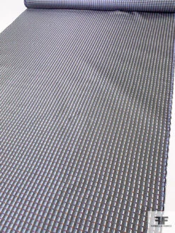 Timeless Grid Plaid Silk Necktie Jacquard Brocade - Grey / Black / Multicolor -Fabrics And Fabrics Store 15814 6