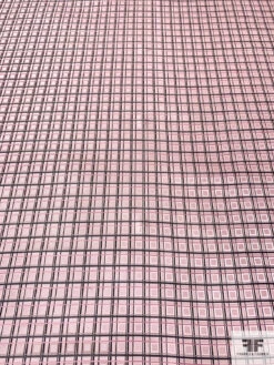 Fine Plaid Silk Necktie Jacquard Brocade - Baby Pink / Light Grey / Black 13 Fine Plaid Silk Necktie Jacquard Brocade - Baby Pink / Light Grey / Black -Fabrics And Fabrics Store 15816 3