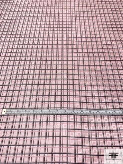 Fine Plaid Silk Necktie Jacquard Brocade - Baby Pink / Light Grey / Black 15 Fine Plaid Silk Necktie Jacquard Brocade - Baby Pink / Light Grey / Black -Fabrics And Fabrics Store 15816 4