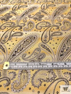 Paisley Silk Necktie Jacquard Brocade - Yellow / Taupe / Black 16 Paisley Silk Necktie Jacquard Brocade - Yellow / Taupe / Black -Fabrics And Fabrics Store 15818 6