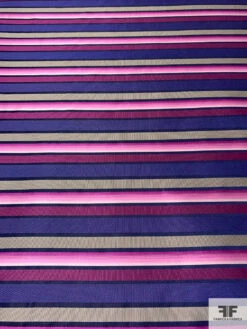 Horizontal Striped Silk Necktie Jacquard Brocade - Magenta / Purple / Navy / Ecru 14 Horizontal Striped Silk Necktie Jacquard Brocade - Magenta / Purple / Navy / Ecru -Fabrics And Fabrics Store 15822 4