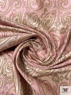Paisley Silk Necktie Jacquard Brocade - Pink / Tan / Brown 13 Paisley Silk Necktie Jacquard Brocade - Pink / Tan / Brown -Fabrics And Fabrics Store 15826 1