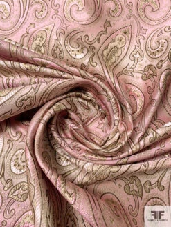 Paisley Silk Necktie Jacquard Brocade - Pink / Tan / Brown 12 Paisley Silk Necktie Jacquard Brocade - Pink / Tan / Brown -Fabrics And Fabrics Store 15826 2