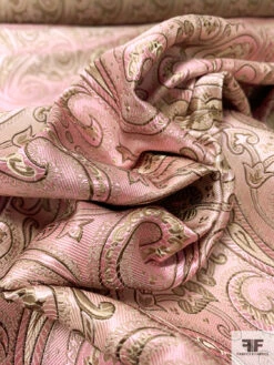 Paisley Silk Necktie Jacquard Brocade - Pink / Tan / Brown 17 Paisley Silk Necktie Jacquard Brocade - Pink / Tan / Brown -Fabrics And Fabrics Store 15826 8