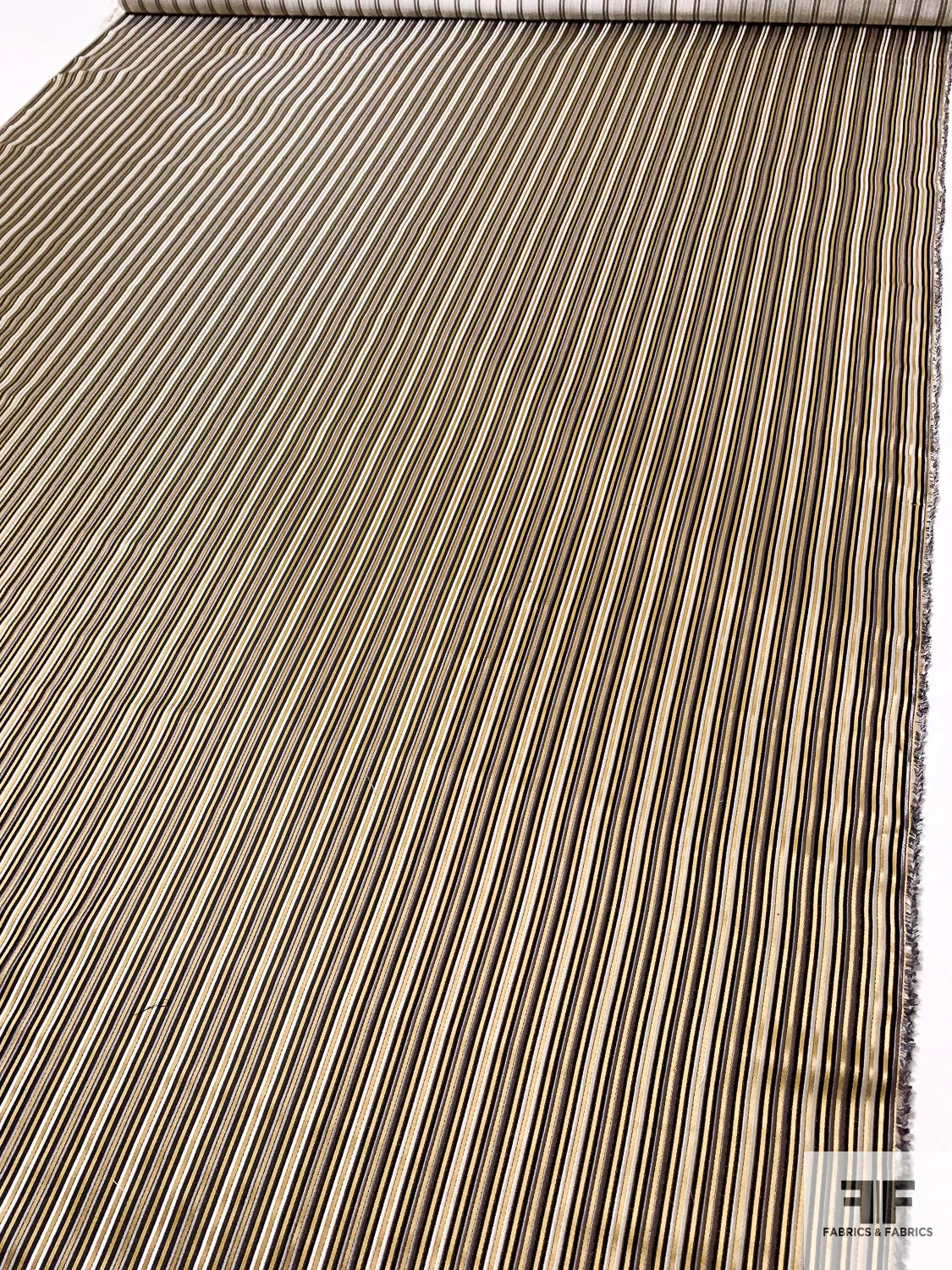 Vertical Striped Silk Necktie Jacquard Brocade - Gold / Black / Grey / White 8 Vertical Striped Silk Necktie Jacquard Brocade - Gold / Black / Grey / White - Image 6