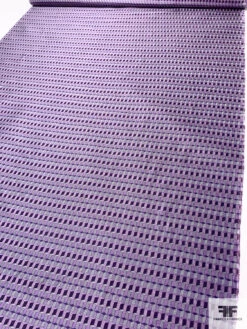 Cube Mosaic Silk Necktie Jacquard Brocade - Purple / Plum Lilac -Fabrics And Fabrics Store 15835 6