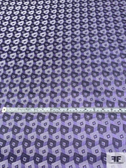 Squares On Squares Silk Necktie Jacquard Brocade - Purple / Black / Light Grey 15 Squares On Squares Silk Necktie Jacquard Brocade - Purple / Black / Light Grey -Fabrics And Fabrics Store 15836 4