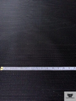 Chevron Lurex Dot Silk Necktie Jacquard Brocade - Black / Silver -Fabrics And Fabrics Store 15845 4