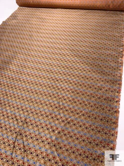 Geometric Silk Necktie Jacquard Brocade - Camel / Red / Purple / Carolina Blue -Fabrics And Fabrics Store 15851 6