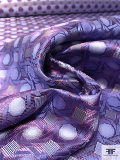 Geometric Lattice Silk Necktie Jacquard Brocade - Shades Of Purple -Fabrics And Fabrics Store 15852 8