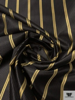 Vertical Striped Silk Necktie Jacquard Brocade - Black / Gold 12 Vertical Striped Silk Necktie Jacquard Brocade - Black / Gold -Fabrics And Fabrics Store 15858 2