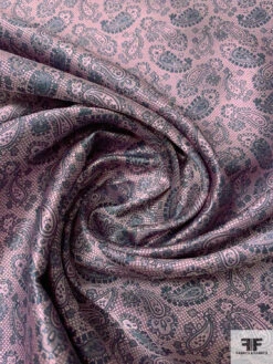 Paisley Silk Necktie Jacquard Brocade - Pink / Dark Blue Grey 13 Paisley Silk Necktie Jacquard Brocade - Pink / Dark Blue Grey -Fabrics And Fabrics Store 15860 1