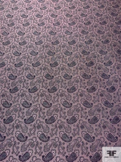 Paisley Silk Necktie Jacquard Brocade - Pink / Dark Blue Grey 14 Paisley Silk Necktie Jacquard Brocade - Pink / Dark Blue Grey -Fabrics And Fabrics Store 15860 3