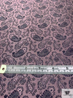 Paisley Silk Necktie Jacquard Brocade - Pink / Dark Blue Grey 15 Paisley Silk Necktie Jacquard Brocade - Pink / Dark Blue Grey -Fabrics And Fabrics Store 15860 5