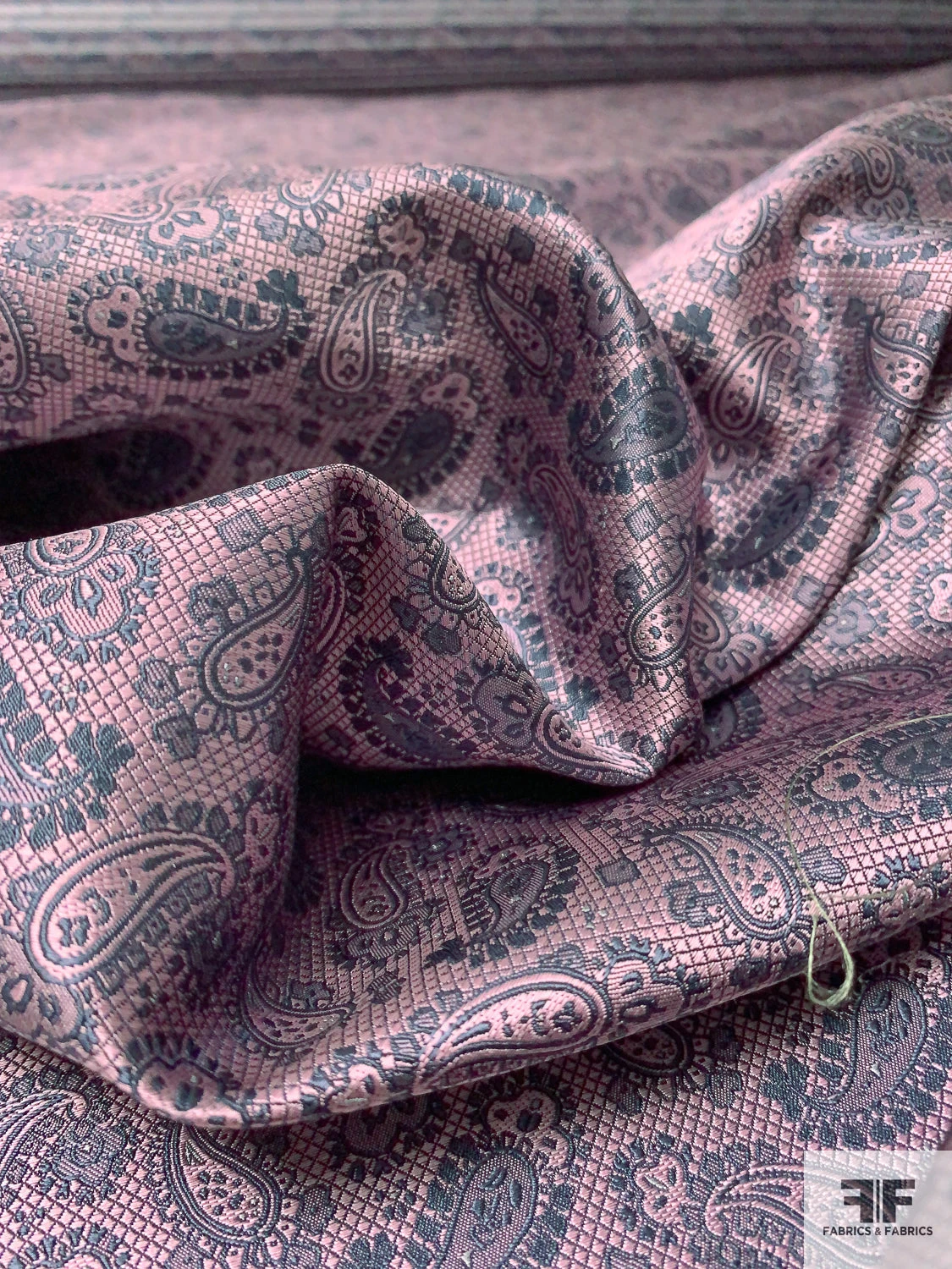 Paisley Silk Necktie Jacquard Brocade - Pink / Dark Blue Grey 10 Paisley Silk Necktie Jacquard Brocade - Pink / Dark Blue Grey - Image 8