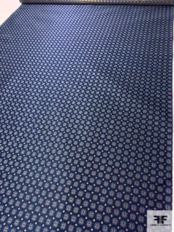 Ornate Frames Silk Necktie Jacquard Brocade - Navy / Ochre -Fabrics And Fabrics Store 15862 6