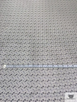 Geometric Silk Necktie Jacquard Brocade - Shades Of Grey / Black 15 Geometric Silk Necktie Jacquard Brocade - Shades Of Grey / Black -Fabrics And Fabrics Store 15868 4