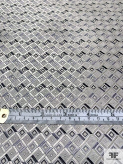 Geometric Silk Necktie Jacquard Brocade - Shades Of Grey / Black 12 Geometric Silk Necktie Jacquard Brocade - Shades Of Grey / Black -Fabrics And Fabrics Store 15868 5