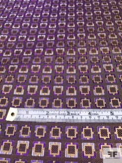 Inverse Geometric Silk Necktie Jacquard Brocade - Purple / Tan 16 Inverse Geometric Silk Necktie Jacquard Brocade - Purple / Tan -Fabrics And Fabrics Store 15869 6