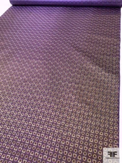 Inverse Geometric Silk Necktie Jacquard Brocade - Purple / Tan 17 Inverse Geometric Silk Necktie Jacquard Brocade - Purple / Tan -Fabrics And Fabrics Store 15869 7