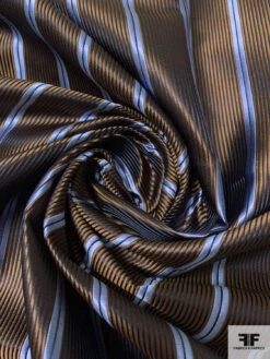 Vertical Striped Silk Necktie Jacquard Brocade - Sky Blue / Navy / Brown 13 Vertical Striped Silk Necktie Jacquard Brocade - Sky Blue / Navy / Brown -Fabrics And Fabrics Store 15871 2