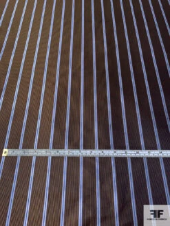 Vertical Striped Silk Necktie Jacquard Brocade - Sky Blue / Navy / Brown 15 Vertical Striped Silk Necktie Jacquard Brocade - Sky Blue / Navy / Brown -Fabrics And Fabrics Store 15871 4