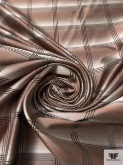 Plaid Silk Necktie Jacquard Brocade - Brown / Beige 12 Plaid Silk Necktie Jacquard Brocade - Brown / Beige -Fabrics And Fabrics Store 15880 2