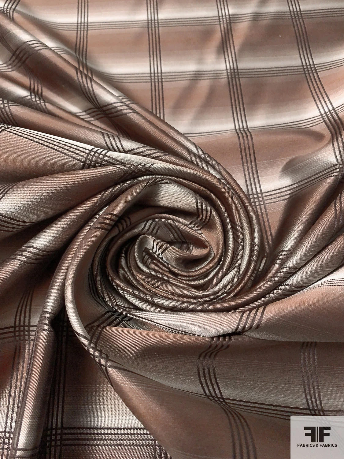 Plaid Silk Necktie Jacquard Brocade - Brown / Beige 5 Plaid Silk Necktie Jacquard Brocade - Brown / Beige - Image 3