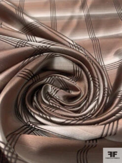 Plaid Silk Necktie Jacquard Brocade - Brown / Beige 13 Plaid Silk Necktie Jacquard Brocade - Brown / Beige -Fabrics And Fabrics Store 15880 3