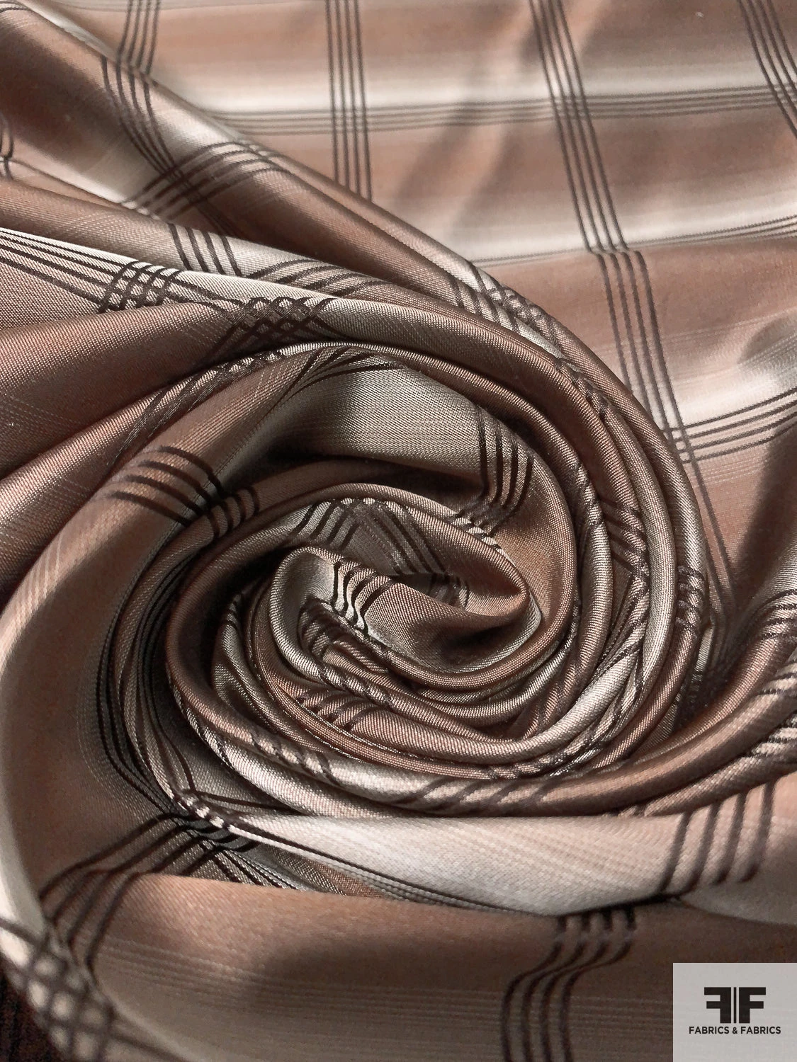 Plaid Silk Necktie Jacquard Brocade - Brown / Beige 6 Plaid Silk Necktie Jacquard Brocade - Brown / Beige - Image 4