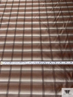 Plaid Silk Necktie Jacquard Brocade - Brown / Beige 15 Plaid Silk Necktie Jacquard Brocade - Brown / Beige -Fabrics And Fabrics Store 15880 5