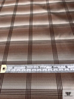 Plaid Silk Necktie Jacquard Brocade - Brown / Beige 16 Plaid Silk Necktie Jacquard Brocade - Brown / Beige -Fabrics And Fabrics Store 15880 6