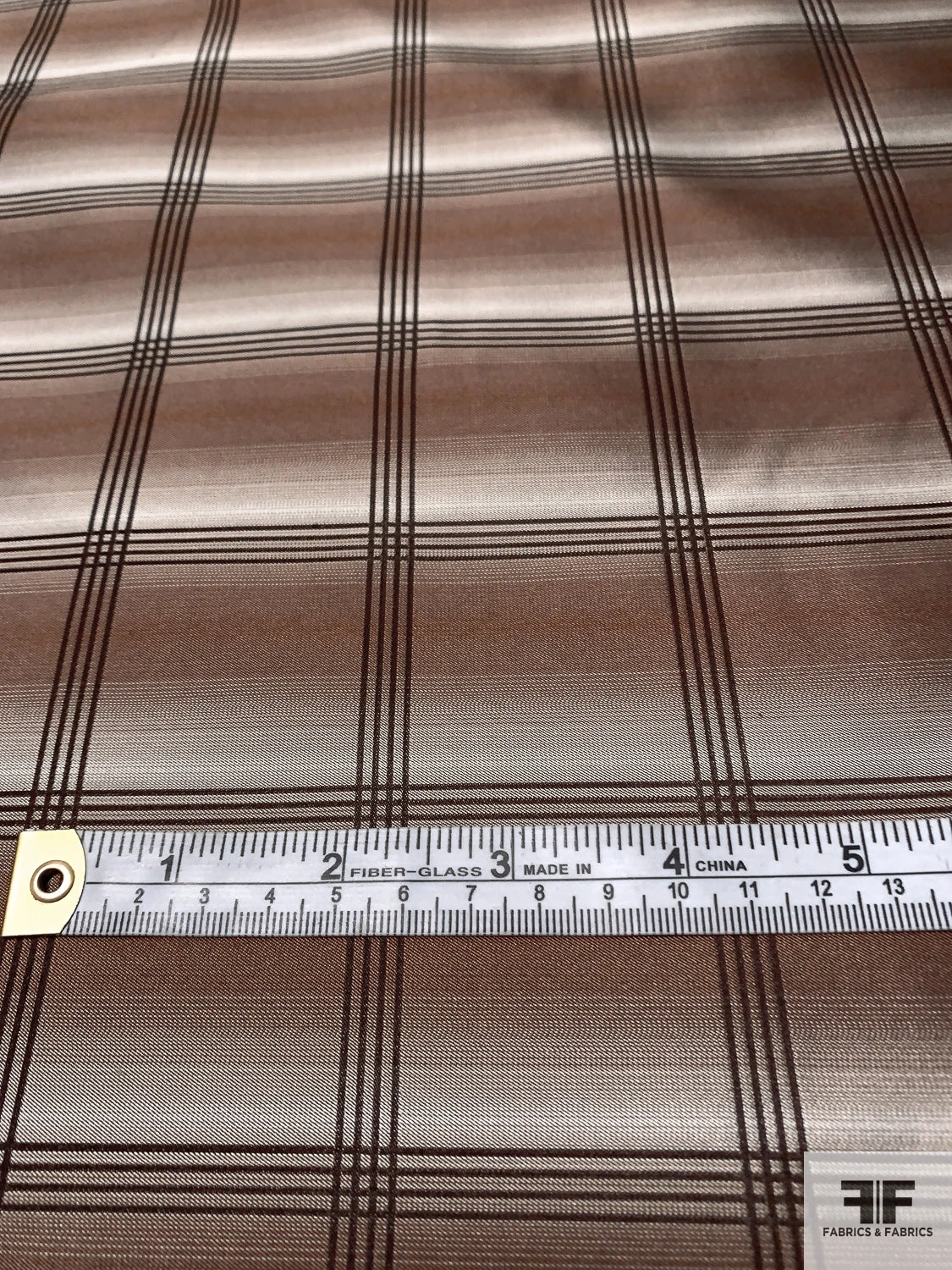 Plaid Silk Necktie Jacquard Brocade - Brown / Beige 9 Plaid Silk Necktie Jacquard Brocade - Brown / Beige - Image 7