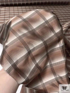Plaid Silk Necktie Jacquard Brocade - Brown / Beige 17 Plaid Silk Necktie Jacquard Brocade - Brown / Beige -Fabrics And Fabrics Store 15880 8