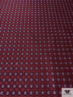 Floral Grid Silk Necktie Jacquard Brocade - Red / Navy / Grey 13 Floral Grid Silk Necktie Jacquard Brocade - Red / Navy / Grey -Fabrics And Fabrics Store 15883 3