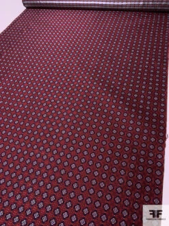 Floral Grid Silk Necktie Jacquard Brocade - Red / Navy / Grey 16 Floral Grid Silk Necktie Jacquard Brocade - Red / Navy / Grey -Fabrics And Fabrics Store 15883 6