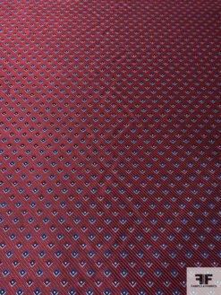 Squares And Diagonal Striped Silk Necktie Jacquard Brocade - Red / Navy / Blues 13 Squares And Diagonal Striped Silk Necktie Jacquard Brocade - Red / Navy / Blues -Fabrics And Fabrics Store 15904 3