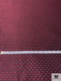 Squares And Diagonal Striped Silk Necktie Jacquard Brocade - Red / Navy / Blues 14 Squares And Diagonal Striped Silk Necktie Jacquard Brocade - Red / Navy / Blues -Fabrics And Fabrics Store 15904 4