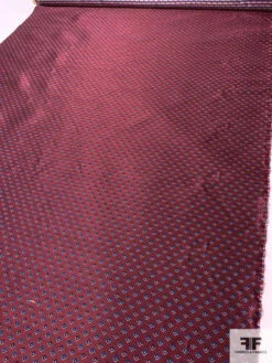 Squares And Diagonal Striped Silk Necktie Jacquard Brocade - Red / Navy / Blues 15 Squares And Diagonal Striped Silk Necktie Jacquard Brocade - Red / Navy / Blues -Fabrics And Fabrics Store 15904 6