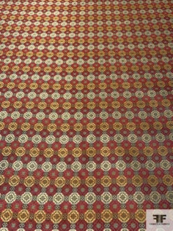 Linked Floral Silk Necktie Jacquard Brocade - Red / Antique Gold / Black 11 Linked Floral Silk Necktie Jacquard Brocade - Red / Antique Gold / Black -Fabrics And Fabrics Store 15914 3