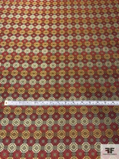 Linked Floral Silk Necktie Jacquard Brocade - Red / Antique Gold / Black 13 Linked Floral Silk Necktie Jacquard Brocade - Red / Antique Gold / Black -Fabrics And Fabrics Store 15914 4