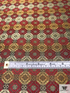 Linked Floral Silk Necktie Jacquard Brocade - Red / Antique Gold / Black 14 Linked Floral Silk Necktie Jacquard Brocade - Red / Antique Gold / Black -Fabrics And Fabrics Store 15914 5