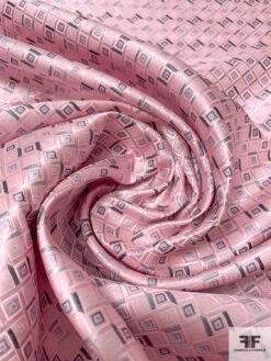 Geometric Silk Necktie Jacquard Brocade - Pink / Grey / Periwinkle 12 Geometric Silk Necktie Jacquard Brocade - Pink / Grey / Periwinkle -Fabrics And Fabrics Store 15916 2