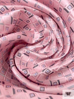 Geometric Silk Necktie Jacquard Brocade - Pink / Grey / Periwinkle 13 Geometric Silk Necktie Jacquard Brocade - Pink / Grey / Periwinkle -Fabrics And Fabrics Store 15916 3