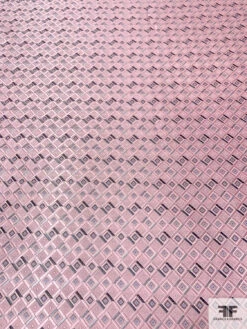 Geometric Silk Necktie Jacquard Brocade - Pink / Grey / Periwinkle 14 Geometric Silk Necktie Jacquard Brocade - Pink / Grey / Periwinkle -Fabrics And Fabrics Store 15916 4