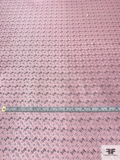 Geometric Silk Necktie Jacquard Brocade - Pink / Grey / Periwinkle 15 Geometric Silk Necktie Jacquard Brocade - Pink / Grey / Periwinkle -Fabrics And Fabrics Store 15916 5