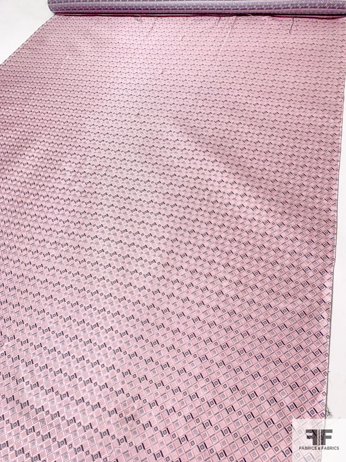 Geometric Silk Necktie Jacquard Brocade - Pink / Grey / Periwinkle 9 Geometric Silk Necktie Jacquard Brocade - Pink / Grey / Periwinkle - Image 7